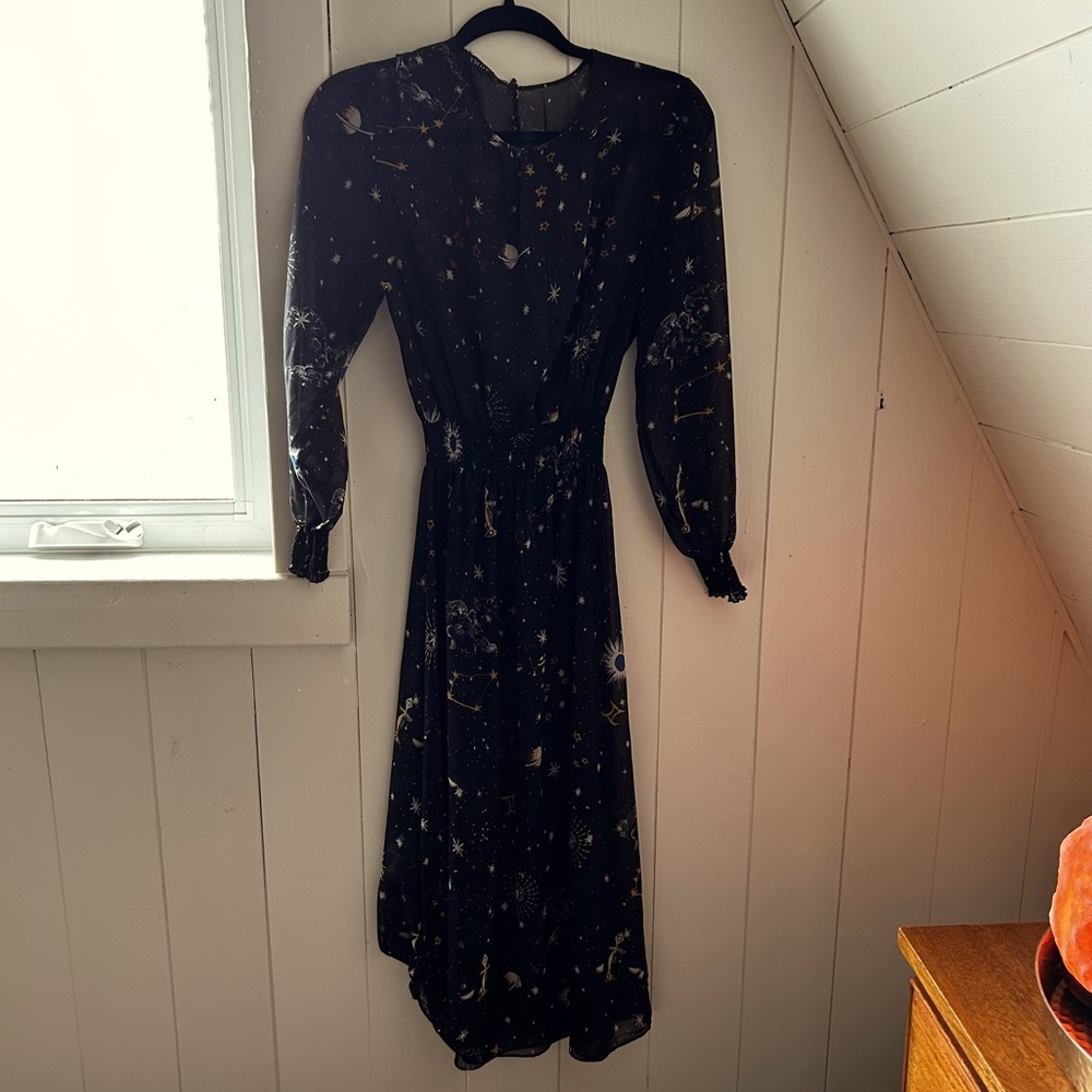 Sheer Celestial Print Dress